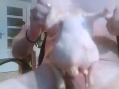 Bizarre brute fetish episode features well-endowed stud fucking a dead and cold chicken